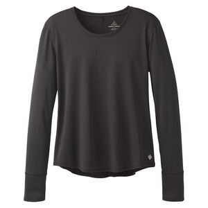 Prana Revere Black long Sleeve Crewneck Quick Dry Tee